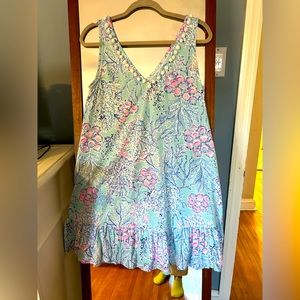 Lilly Pulitzer Pom Pom detail neck sun dress